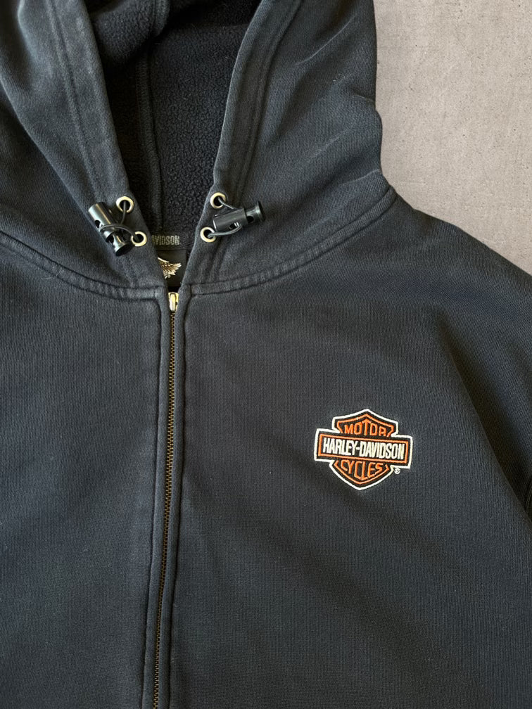 00s Harley Davidson Logo Zip Up Hoodie - XXL