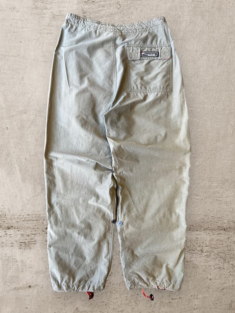 00s Wear First Olive Nylon Drawstring Pants - 33x30