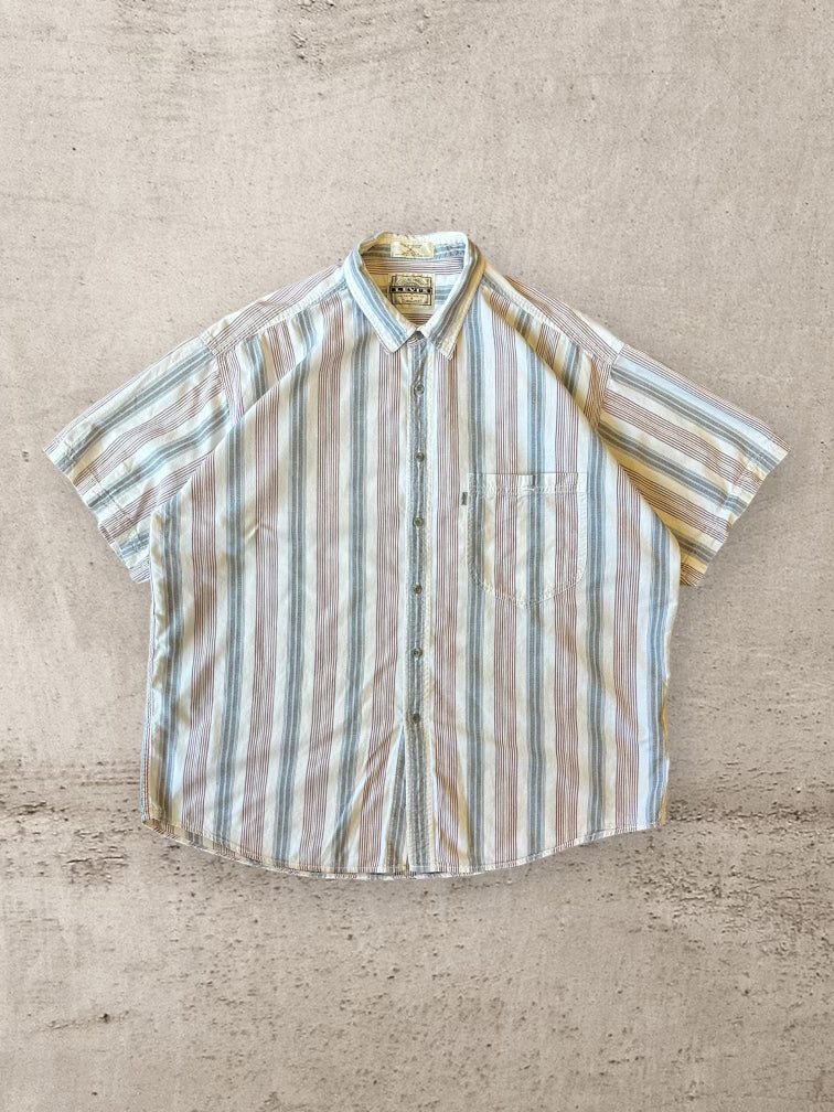 90s Levi’s Vertically Striped Button Up Shirt - XL