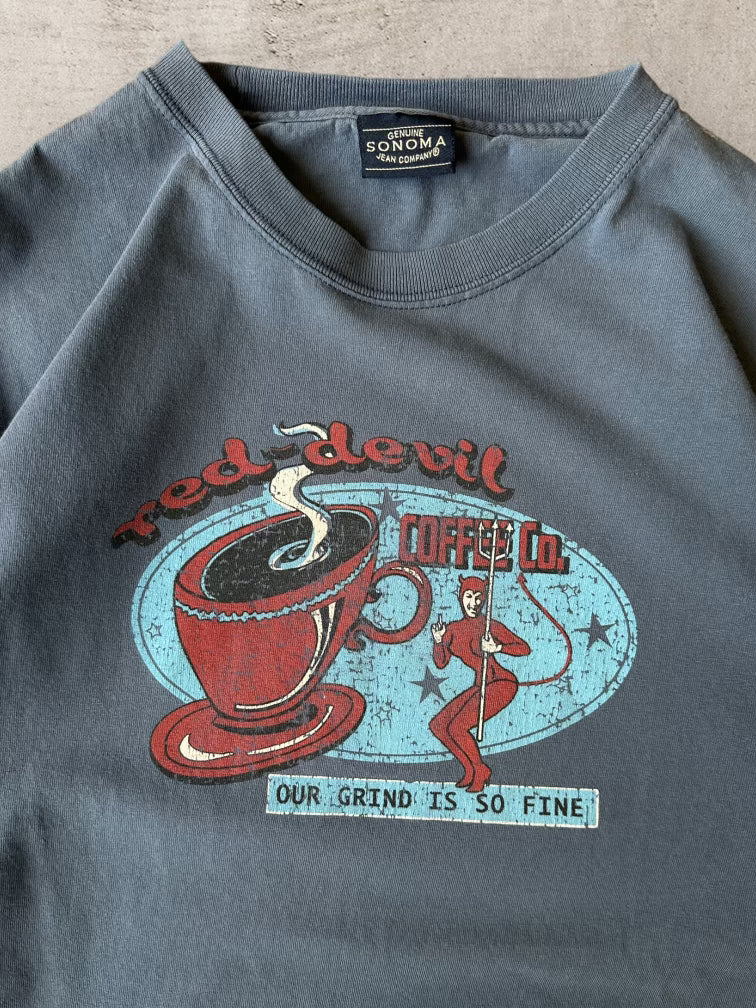 00s Sonoma Red Devil Coffee T-Shirt - Large