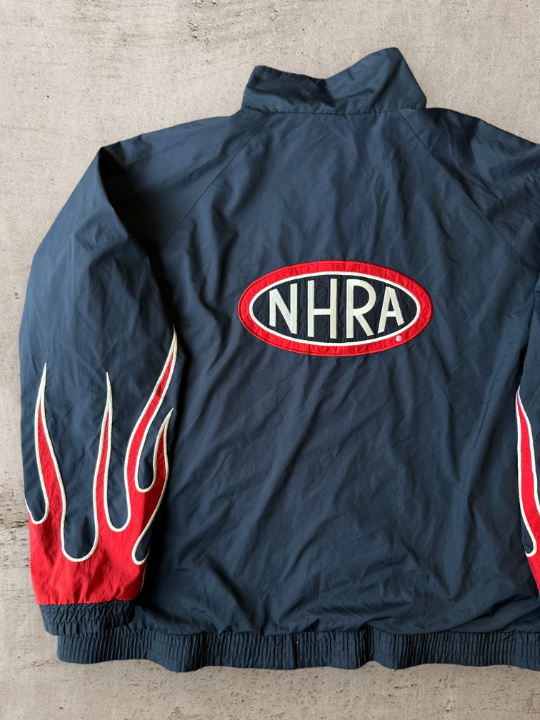 90s NHRA Flame Sleeves Zip Up Jacket - XXL