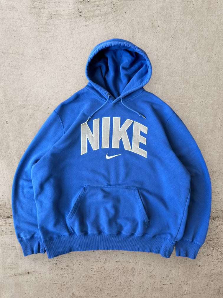 00s Nike Spell Out Royal Blue Hoodie - XXL