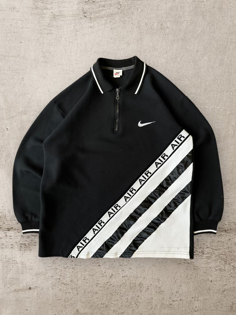 90s Nike Air 1/4 Zip Polo Shirt - XL