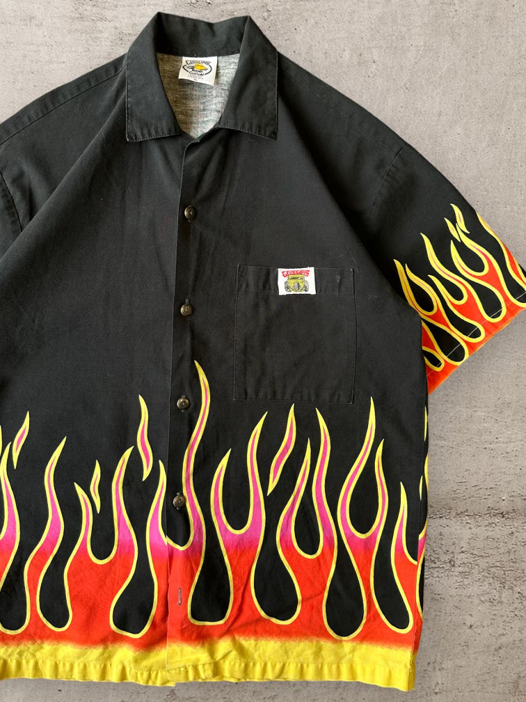 90s Good Guys Flame Button Up Shirt - XL