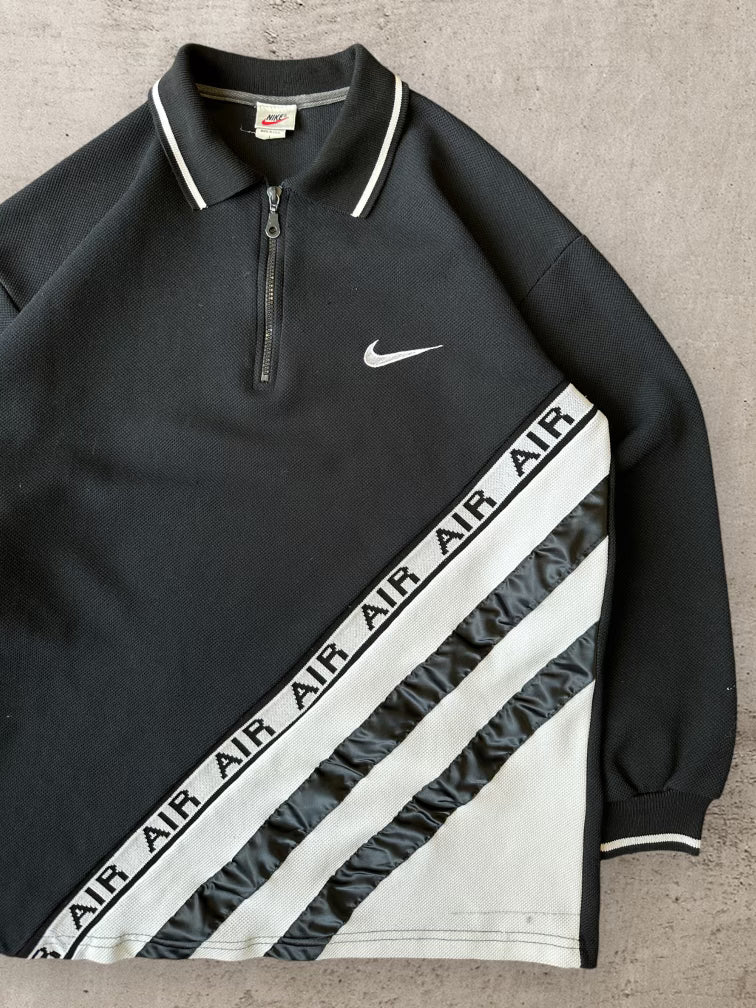 90s Nike Air 1/4 Zip Polo Shirt - XL