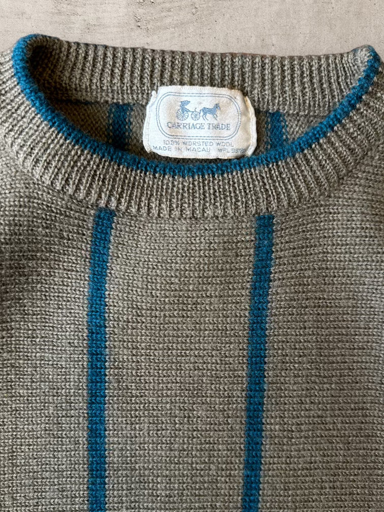 90s Carriage Trade Vertically Striped Knit Sweater - Large