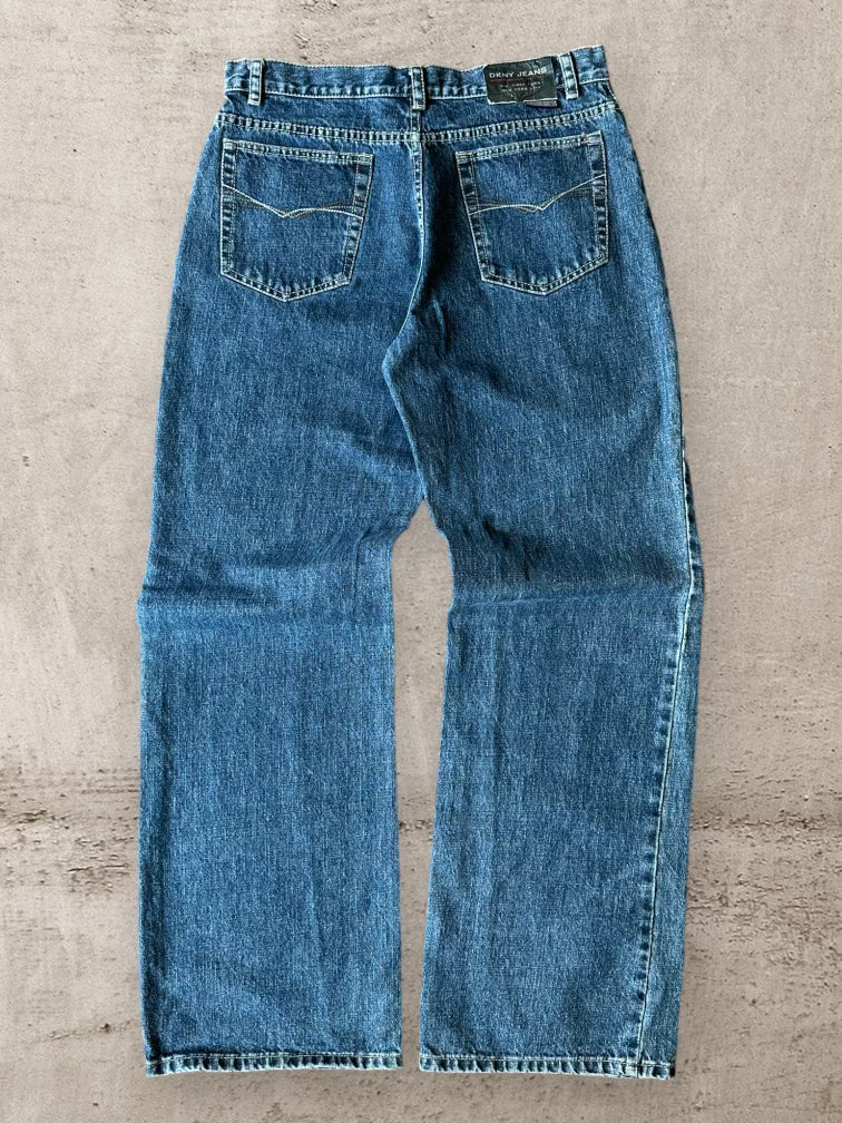 00s Dkny Dark Wash Denim Baggy Jeans - 32x32