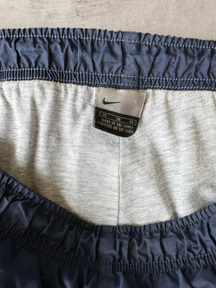 00s Nike Striped Navy Blue Nylon Pants - XL