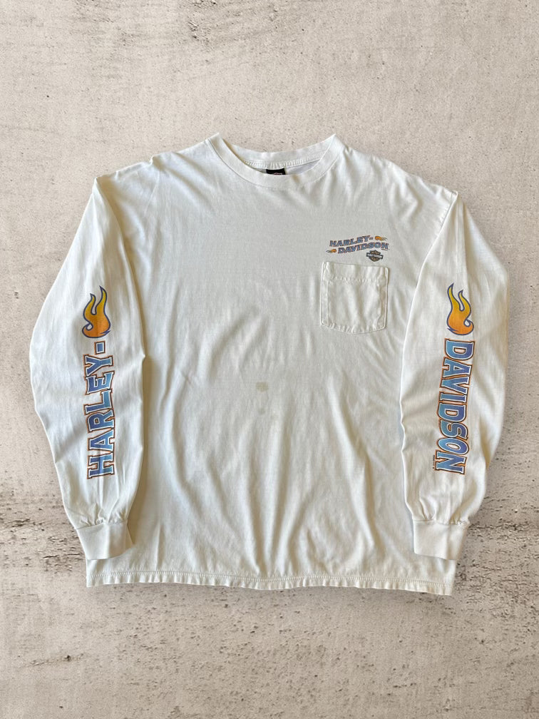 00年代 ハーレーダビッドソン フレーム ロングスリーブ Tシャツ - XL