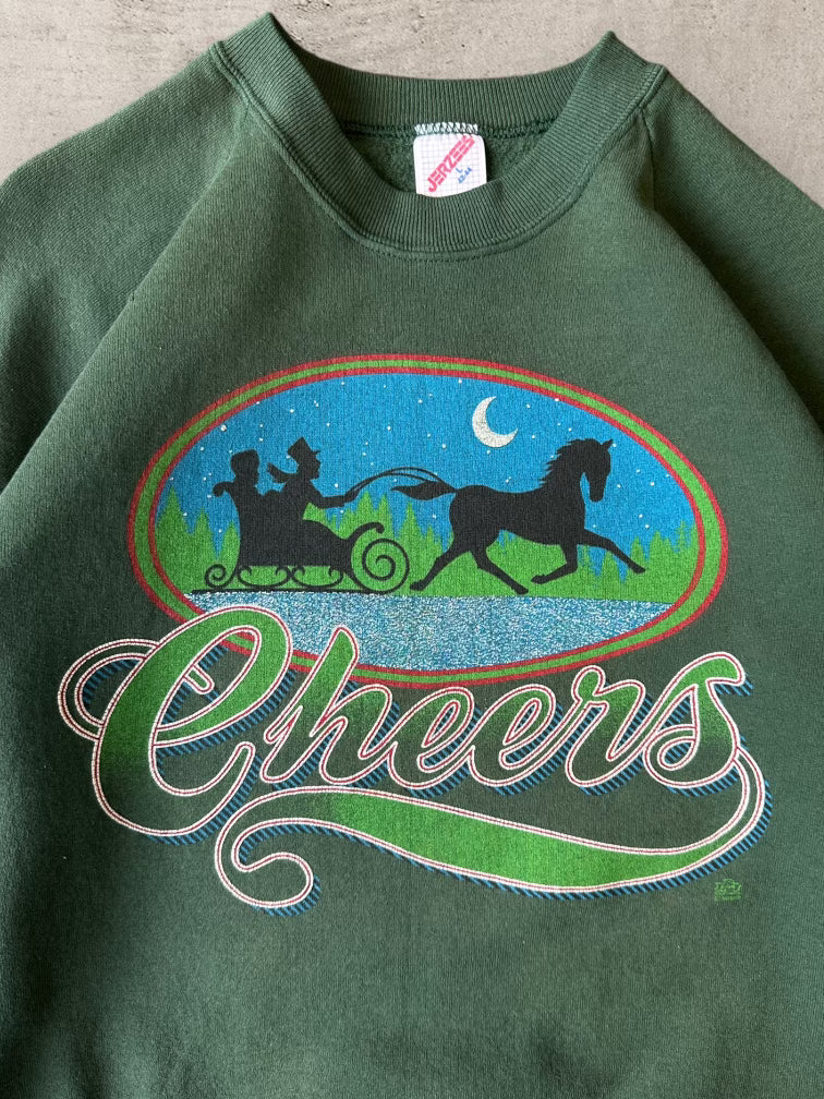 90s Cheers Forest Green Crewneck - Large