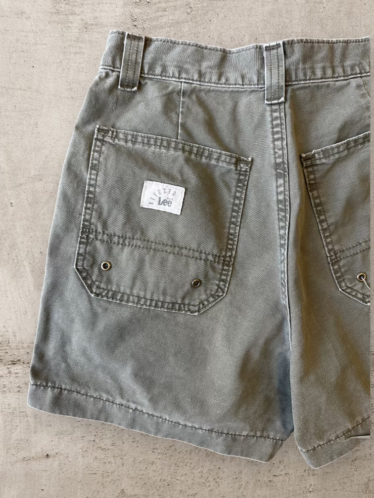 00s Lee Riveted Olive Cargo Shorts - 28”