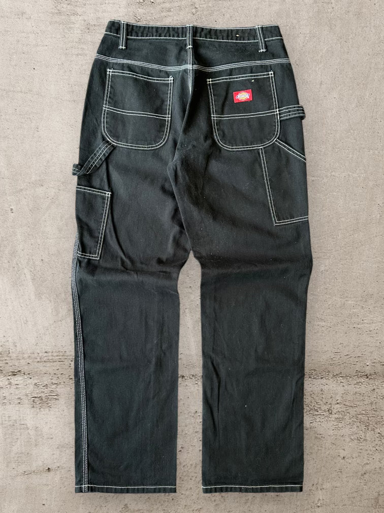 00s Dickies Contrast Stitching Black Carpenter Pants - 29x30