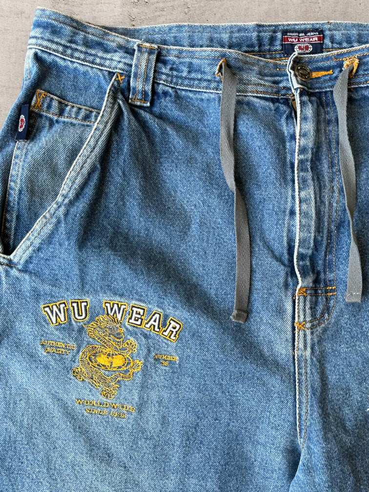 90s Wu Wear Denim Baggy Shorts - 38”