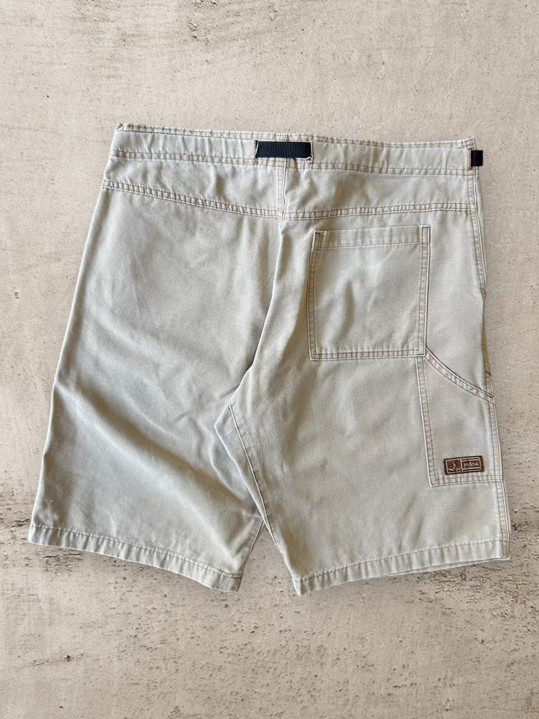 90s Prana Khaki Cargo Shorts - 36”
