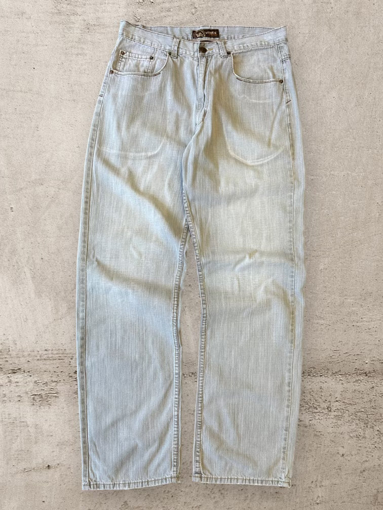 00s Faded Grey Denim Baggy Jeans - 33x33