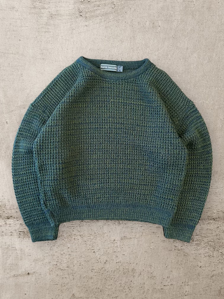 90s David Taylor Green Knit Sweater - XL