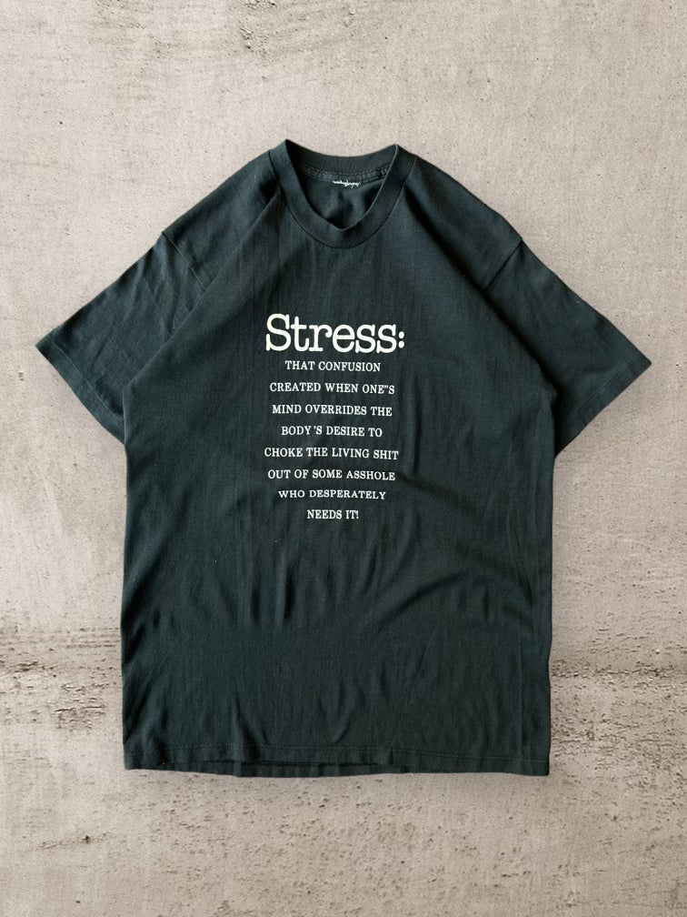 90s Stress Parody T-Shirt - Medium