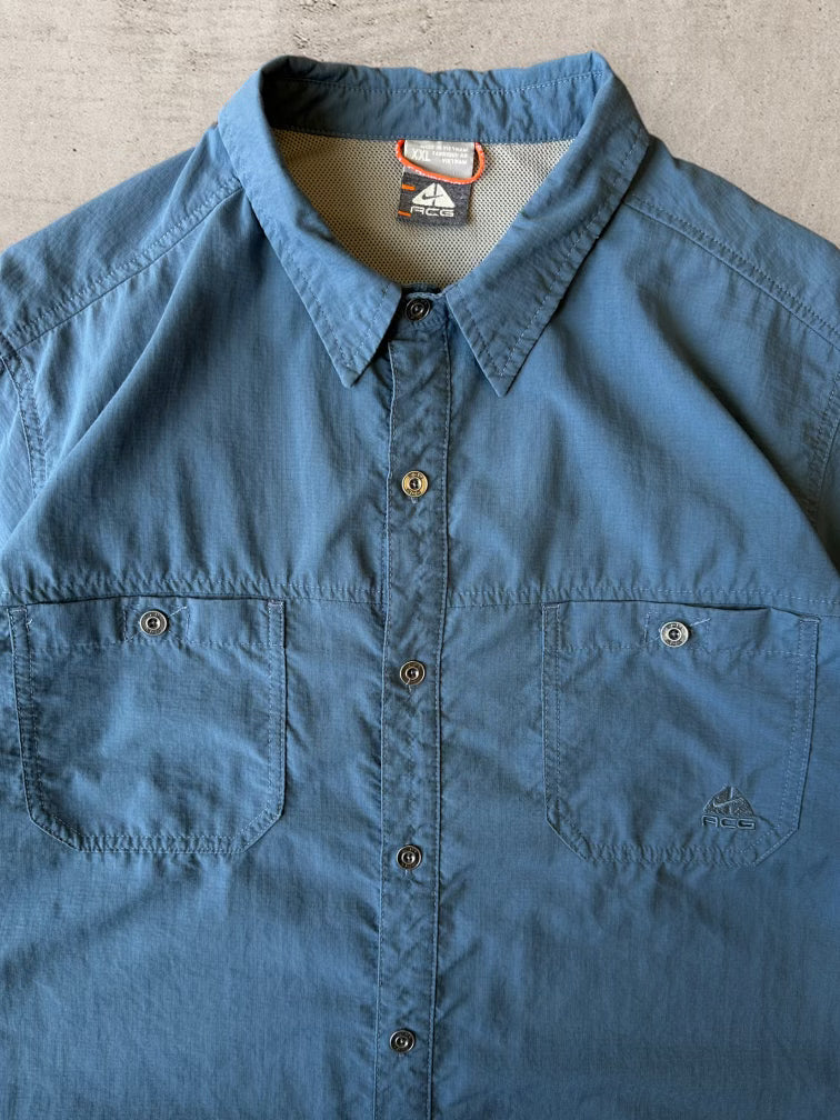 00s Nike ACG Blue Button Up Shirt - XXL