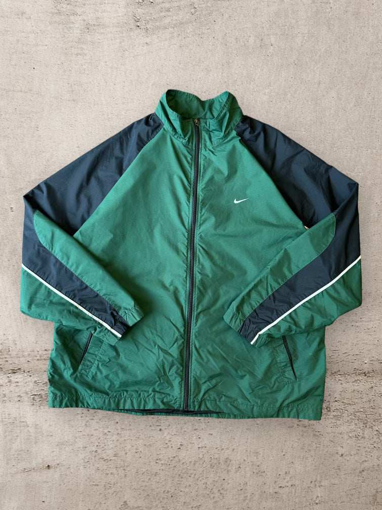 00s Nike Green & Black Zip Up Jacket - XXL