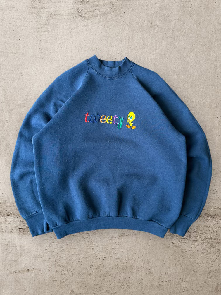 90s Tweety Embroidered Crewneck - Large