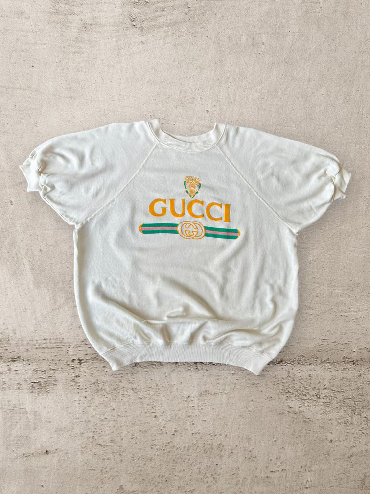 80s Gucci Bootleg Short Sleeve Sweatshirt - XL