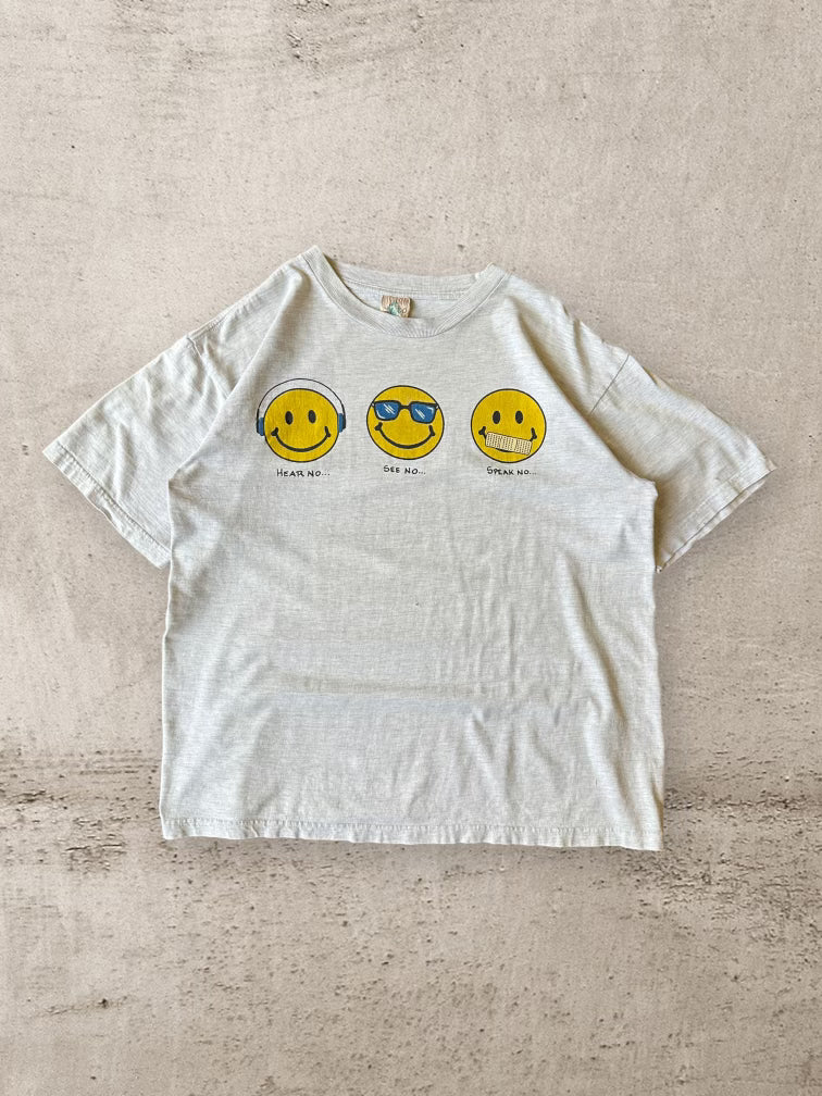 90s Smiley No Sh*t T-Shirt - XL