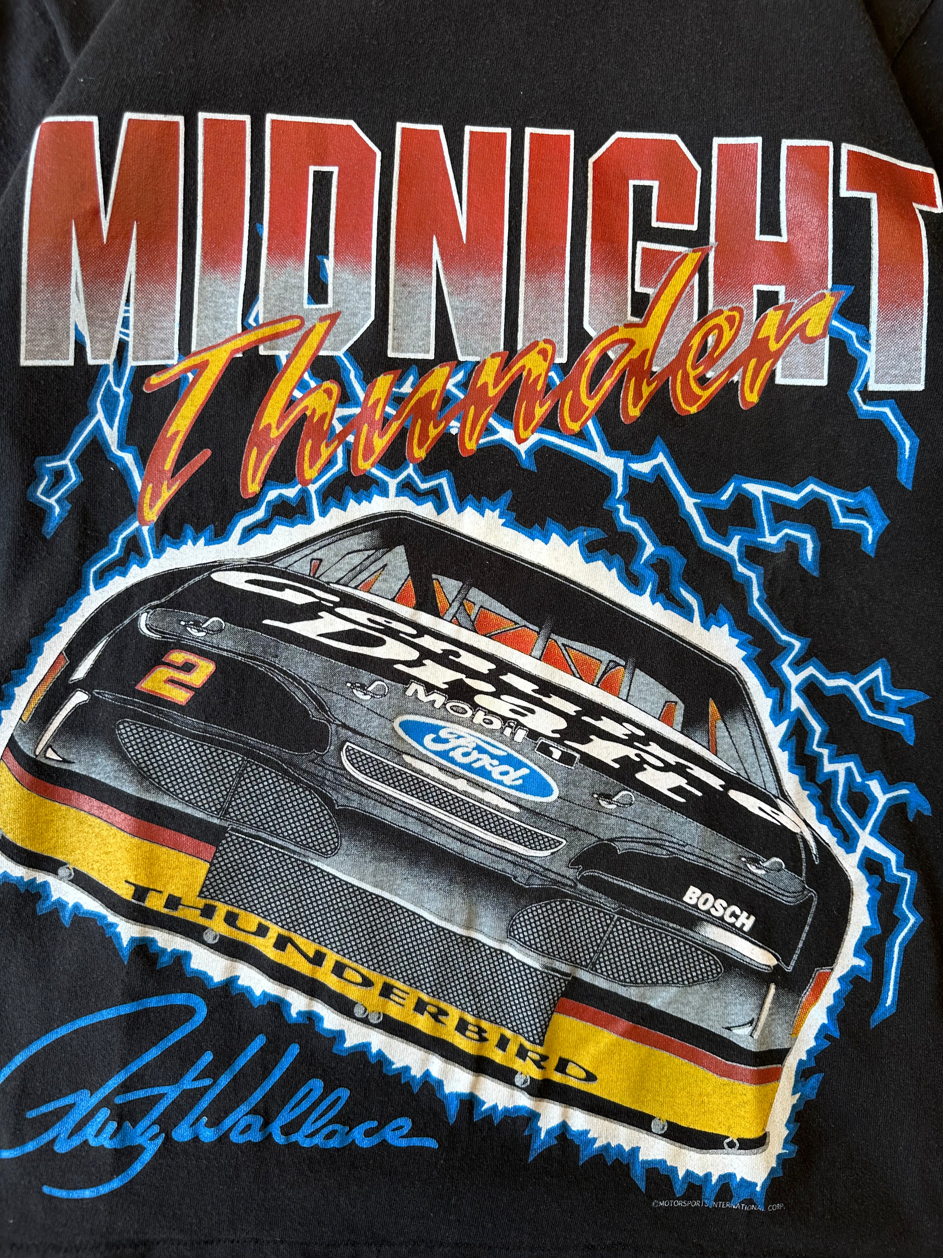 90s Midnight Thunder Rusty Wallace Racing T-Shirt - Medium
