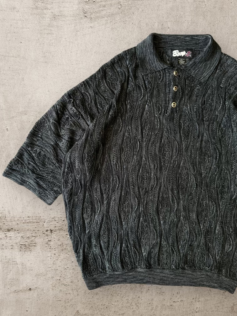 90s BaamZ Knit Button Up Polo - XXL