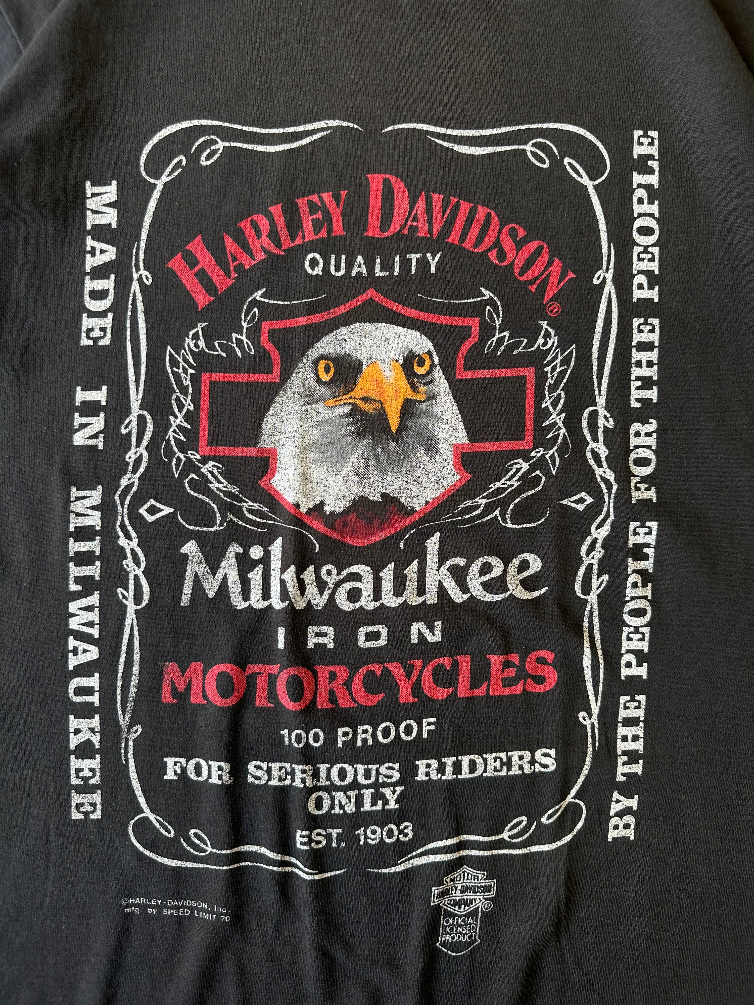 90s Harley Davidson Jack Daniel’s Parody T-Shirt - XL
