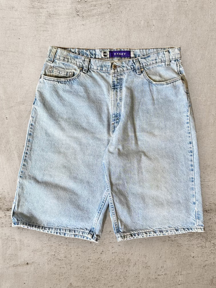 90s Levi’s SilverTab Baggy Light Wash Denim Shorts - 36”