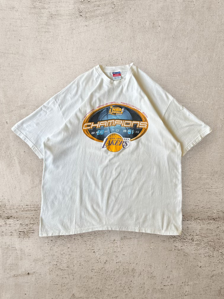 2001 Champion Los Angeles Lakers Champions T-Shirt - XXL