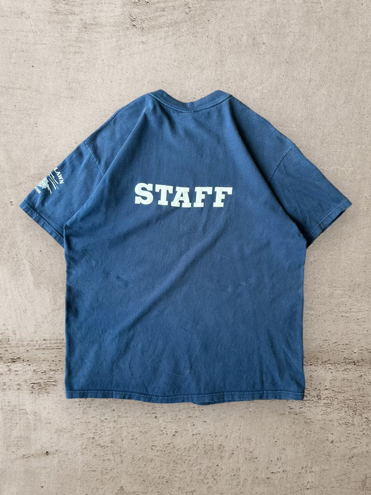 00s Harley Davidson Navy Blue Staff T-Shirt - XL
