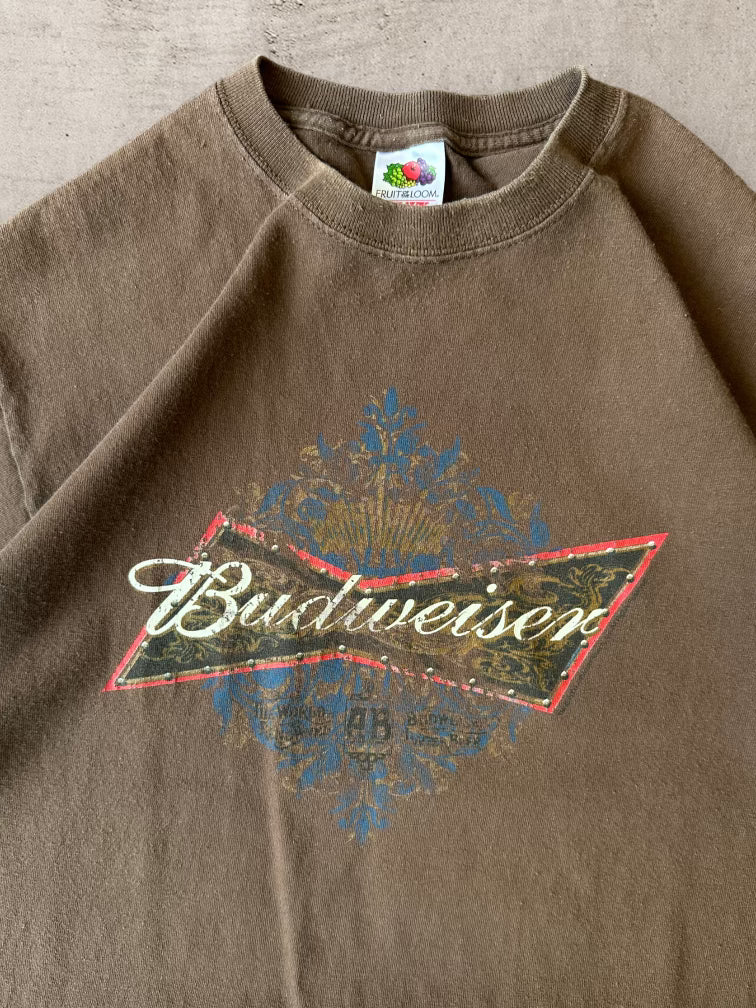 00s Budweiser Beer Brown T-Shirt - Medium