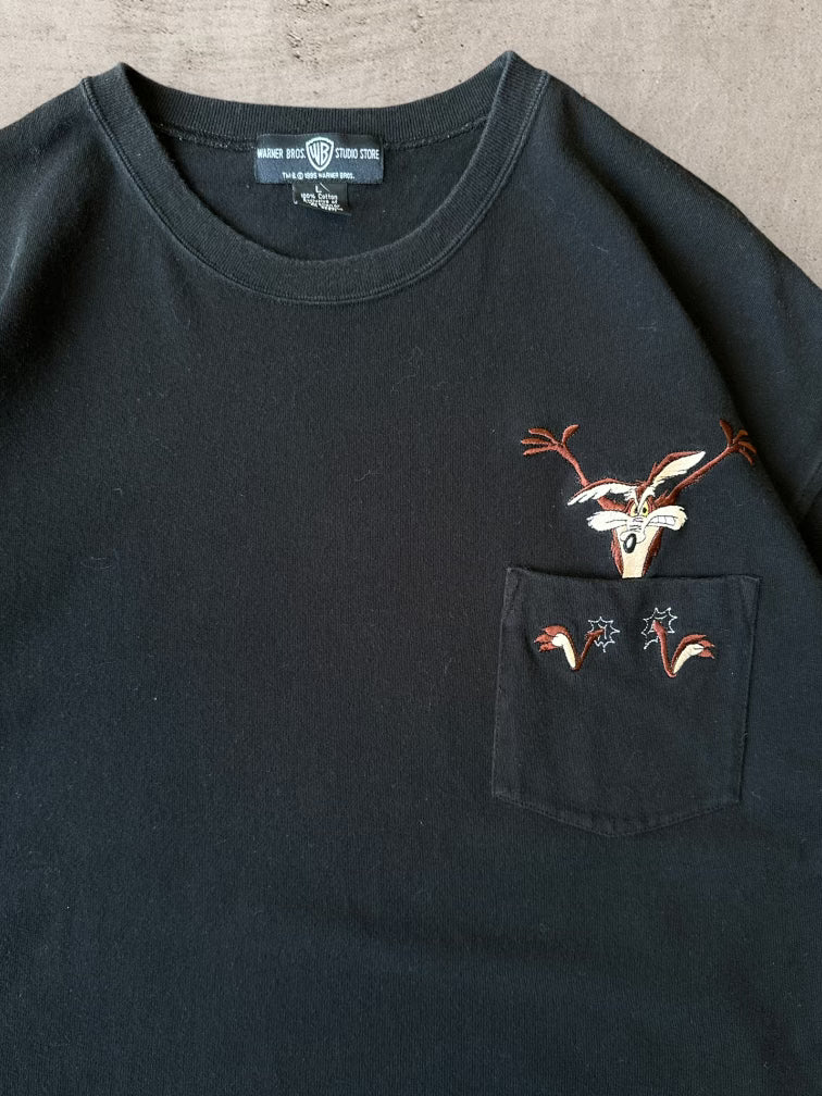 90s Warner Bros Road Runner Pocket T-Shirt - XL