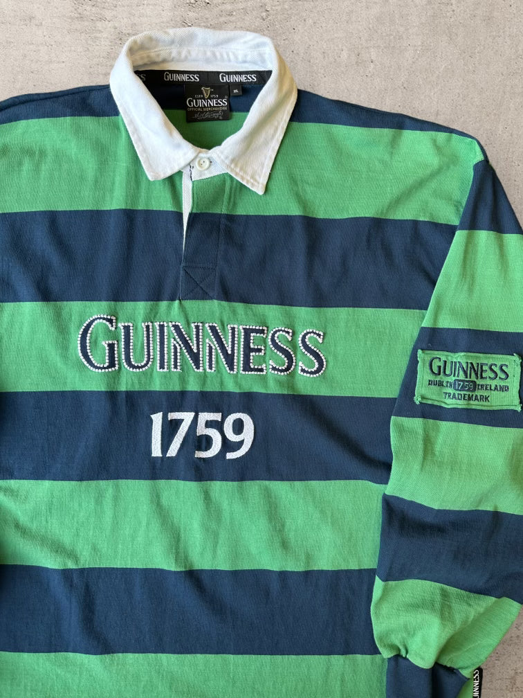00s Guinness 1759 Striped Polo Button Up Shirt - XL