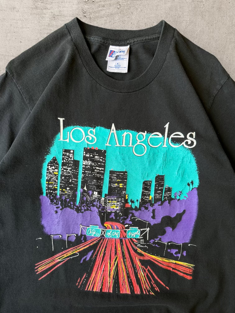90s Los Angeles Highway Graphic T-Shirt - Medium