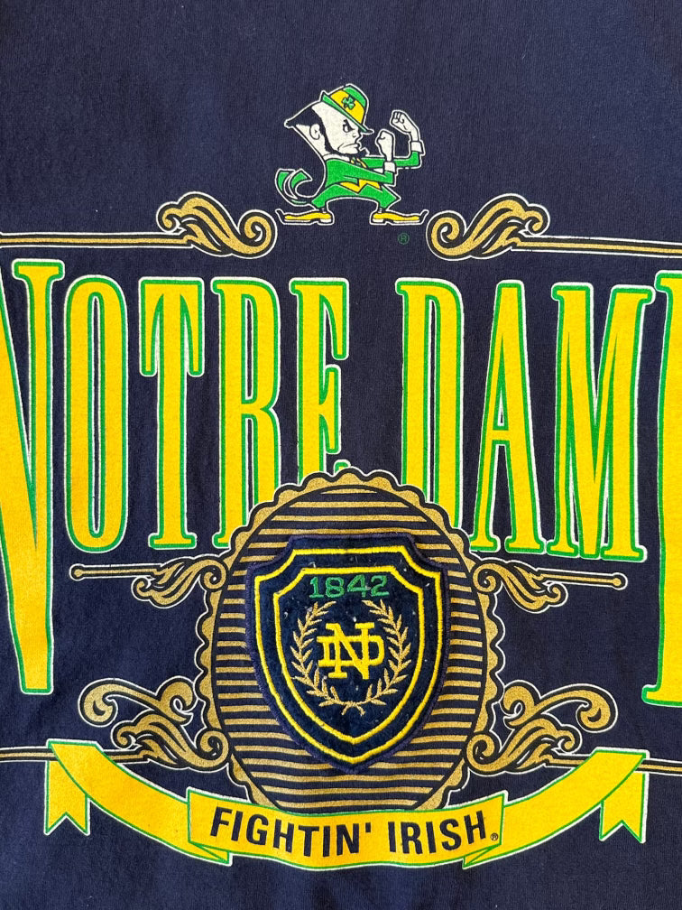 90s Nutmeg Notre Dame T-Shirt - Large