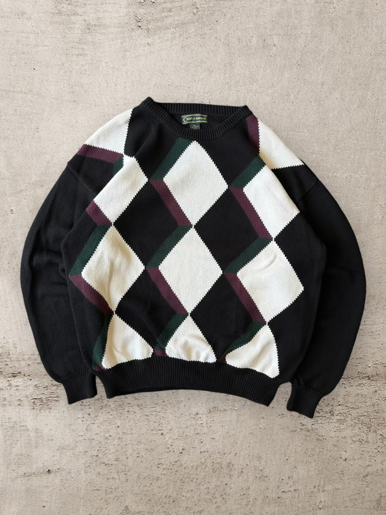00s Croft & Barrow Diamond Patterned Knit Sweater - XL