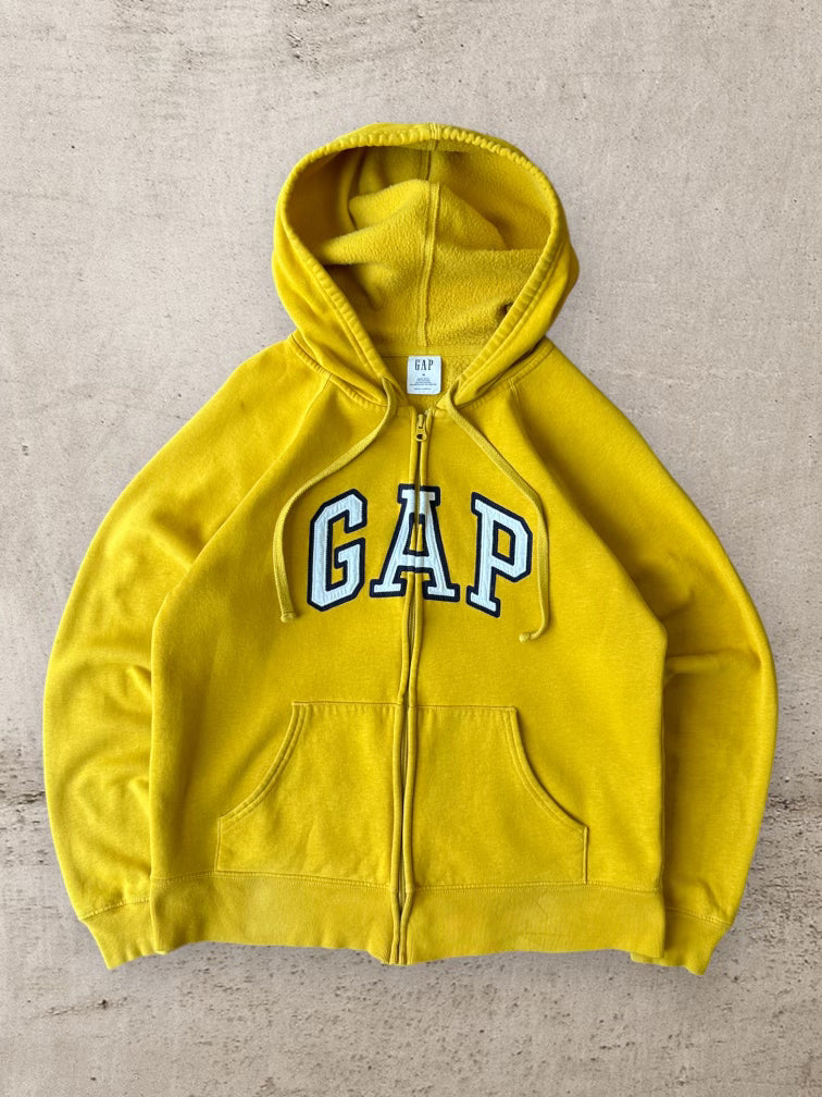 00s Gap Yellow Zip Up Hoodie - Medium