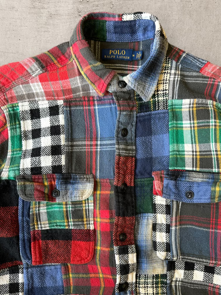 00s Polo Ralph Lauren パッチワーク フランネル シャツ - M