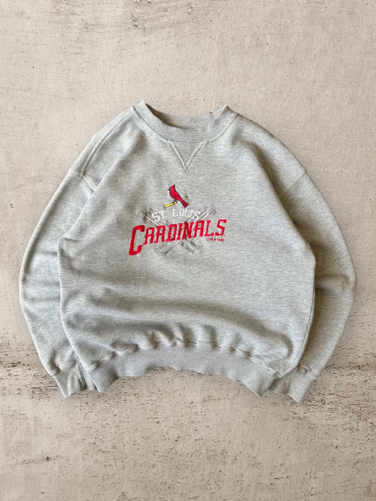 90s St. Louis Cardinals Embroidered Crewneck - Large