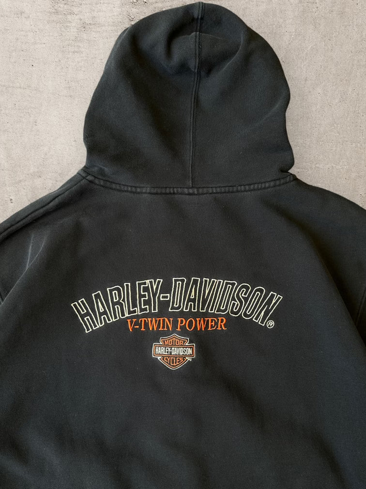 00s Harley Davidson Logo Zip Up Hoodie - XXL