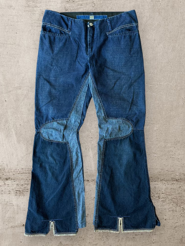 90s Marithe Francis Girbaud Flared Design Denim Pants- 35x33