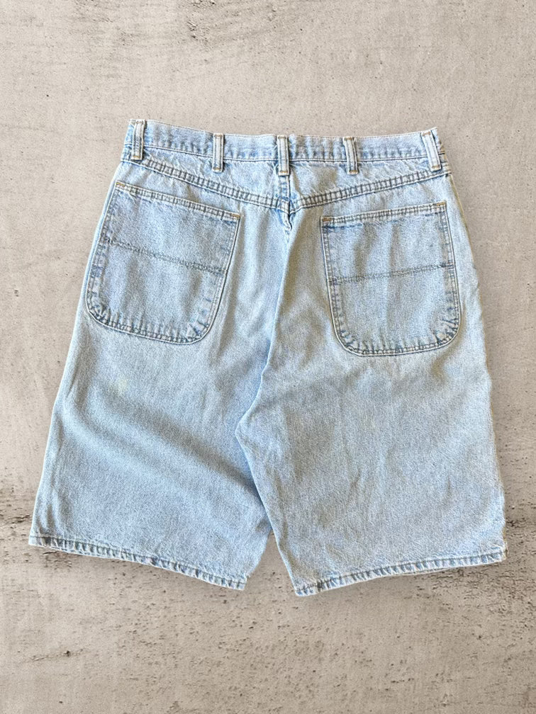 90s Wrangler Light Wash Denim Shorts - 33”