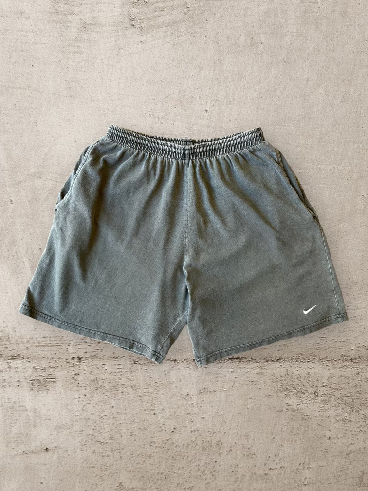 90s Nike Black Mini Swoosh Cotton Shorts - XL