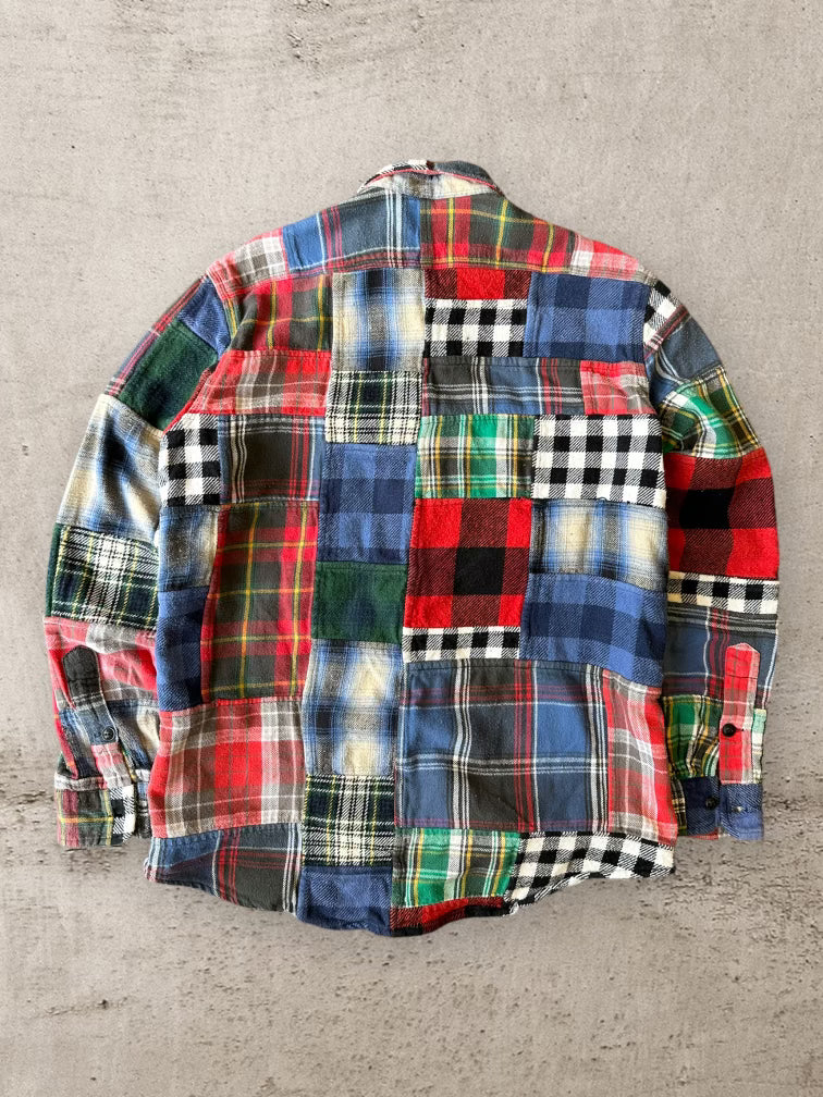 00s Polo Ralph Lauren Patchwork Flannel Shirt - Medium