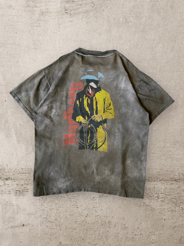 90s Brown Dyed Marlboro Cigarettes Cowboy T-Shirt - Large
