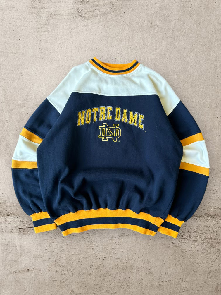 90s Notre Dame Color Block Crewneck - XL