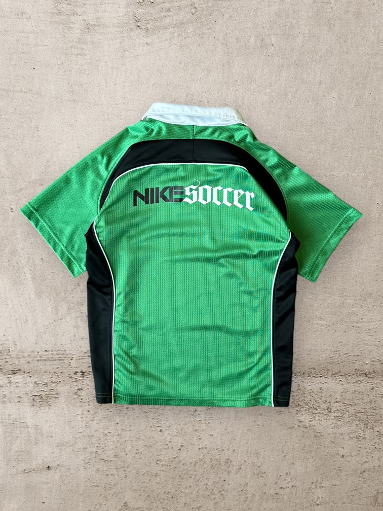 00s Nike Green & Black Soccer Jersey - XS