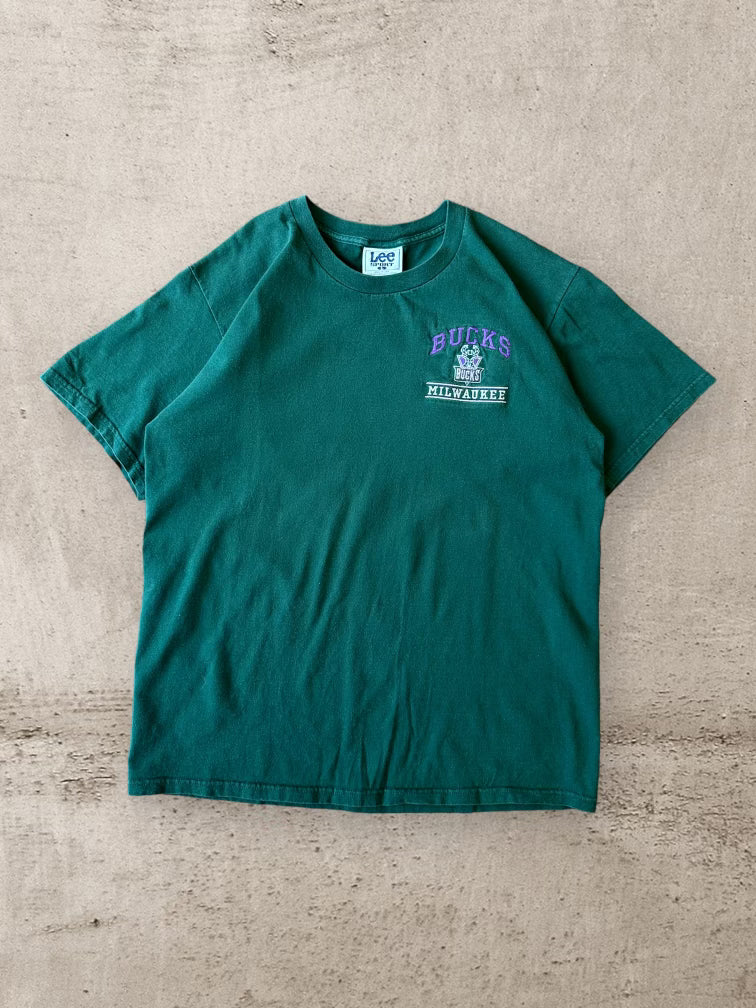 90s Lee Sport Milwaukee Bucks Embroidered T-Shirt - Large